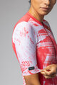 ALÉ Cyklistický dres s krátkym rukávom - PALM PR-E - červená/biela