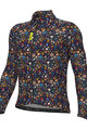 ALÉ Cyklistický dres s dlhým rukávom zimný - PRAGMA FLOWERY - čierna/viacfarebná