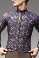 ALÉ Cyklistický dres s dlhým rukávom zimný - PRAGMA FLOWERY - čierna/viacfarebná