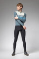 ALÉ Cyklistický dres s dlhým rukávom zimný - WOOL LINE - modrá/šedá