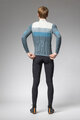 ALÉ Cyklistický dres s dlhým rukávom zimný - WOOL LINE - modrá/šedá