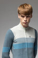 ALÉ Cyklistický dres s dlhým rukávom zimný - WOOL LINE - modrá/šedá