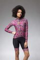 ALÉ Cyklistický dres s dlhým rukávom zimný - PRAGMA FLOWERY LADY - ružová/viacfarebná