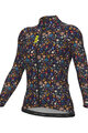 ALÉ Cyklistický dres s dlhým rukávom zimný - PRAGMA FLOWERY LADY - modrá/viacfarebná