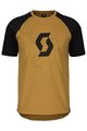 SCOTT Cyklistické tričko s krátkym rukávom - ICON RAGLAN - hnedá/čierna