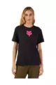 FOX Cyklistické tričko s krátkym rukávom - W FOX HEAD - čierna/ružová