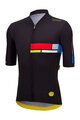SANTINI Cyklistický dres s krátkym rukávom - TDF MAILLOT JAUNE ALPE D'HUEZ - čierna/viacfarebná