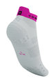 COMPRESSPORT Cyklistické ponožky členkové - PRO RACING V4.0 RUN LOW - biela/ružová/žltá