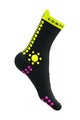 COMPRESSPORT Cyklistické ponožky klasické - PRO RACING V4.0 TRAIL - žltá/čierna