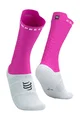 COMPRESSPORT Cyklistické ponožky klasické - PRO RACING V4.0 BIKE - biela/ružová