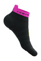 COMPRESSPORT Cyklistické ponožky členkové - PRO RACING V4.0 ULTRALIGHT RUN LOW - čierna/ružová/žltá