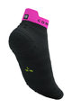 COMPRESSPORT Cyklistické ponožky členkové - PRO RACING SOCKS V4.0 ULTRALIGHT RUN - čierna/žltá/ružová