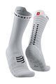 COMPRESSPORT Cyklistické ponožky klasické - PRO RACING V4.0 ULTRALIGHT BIKE  - biela/čierna