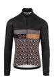 AGU Cyklistický dres s dlhým rukávom zimný - SIX6 DOT WINTER - čierna/hnedá