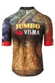 AGU Cyklistický dres s krátkym rukávom - JUMBO-VISMA 2022 - hnedá/modrá/žltá/čierna/červená