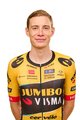 AGU Cyklistický dres s krátkym rukávom - JUMBO-VISMA 2023 JONAS VINGEGAARD - čierna/žltá