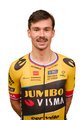 AGU Cyklistický dres s krátkym rukávom - JUMBO-VISMA 2023 PRIMOZ ROGLIC - čierna/žltá