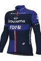 ALÉ Cyklistický dres s dlhým rukávom zimný - GROUPAMA FDJ 2023 - modrá