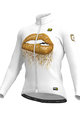 ALÉ Cyklistický dres s dlhým rukávom zimný - LIPS LADY WINTER - zlatá/biela