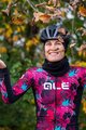 ALÉ Cyklistický dres s dlhým rukávom zimný - AMAZZONIA LADY WNT - čierna/ružová