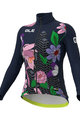 ALÉ Cyklistický zimný dres a nohavice - PR-R CITY LADY WNT - fialová/čierna/modrá