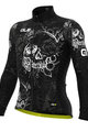 ALÉ Cyklistický zimný dres a nohavice - SKULL WINTER - čierna