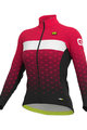 ALÉ Cyklistický dres s dlhým rukávom zimný - PR-R STARS LADY WNT - čierna/ružová