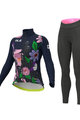 ALÉ Cyklistický zimný dres a nohavice - PR-R CITY LADY WNT - fialová/čierna/modrá