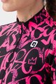ALÉ Cyklistický dres s dlhým rukávom zimný - SOLID RIDE LADY WNT - čierna/ružová