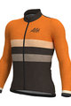 ALÉ Cyklistický dres s dlhým rukávom letný - VINTAGE SMR MERINO - oranžová/čierna