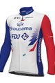 ALÉ Cyklistický dres s dlhým rukávom zimný - GROUPAMA FDJ 2022 - modrá/červená/biela