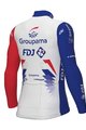 ALÉ Cyklistický dres s dlhým rukávom zimný - GROUPAMA FDJ 2022 - modrá/červená/biela