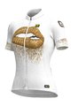 ALÉ Cyklistický dres s krátkym rukávom - LIPS LADY - biela/zlatá