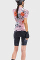 ALÉ Cyklistický krátky dres a krátke nohavice - SKULL LADY - ružová/čierna