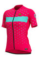 ALÉ Cyklistický dres s krátkym rukávom - STARS LADY - ružová/tyrkysová