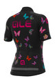 ALÉ Cyklistický krátky dres a krátke nohavice - BUTTERFLY LADY - čierna/viacfarebná
