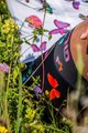 ALÉ Cyklistické nohavice krátke s trakmi - BUTTERFLY LADY - čierna