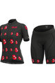 ALÉ Cyklistický krátky dres a krátke nohavice - SMILE LADY - červená/čierna