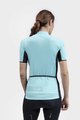 ALÉ Cyklistický krátky dres a krátke nohavice - COLOR BLOCK LADY - čierna/svetlo modrá/biela