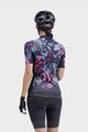 ALÉ Cyklistický dres s krátkym rukávom - PR-S GARDEN LADY - čierna/modrá/ružová
