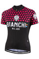 BIANCHI MILANO Cyklistický dres s krátkym rukávom - CROSIA LADY - ružová/čierna