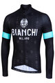 BIANCHI MILANO Cyklistický dres s dlhým rukávom letný - PERTICARA - čierna