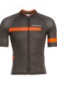 Cyklistický dres s krátkym rukávom - POLKA  - oranžová/šedá
