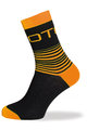 BIOTEX Cyklistické ponožky klasické - LINES - oranžová/čierna