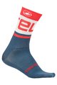 CASTELLI Cyklistické ponožky klasické - FREE KIT 13 - červená/svetlo modrá/biela/modrá