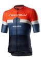 CASTELLI Cyklistický dres s krátkym rukávom - MILANO - oranžová/modrá/čierna