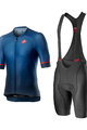 CASTELLI Cyklistický krátky dres a krátke nohavice - AERO RACE - modrá/šedá