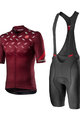 CASTELLI Cyklistický krátky dres a krátke nohavice - AVANTI - bordová/čierna