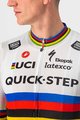 CASTELLI Cyklistický dres s krátkym rukávom - QUICK-STEP 2022 COMPETIZIONE - dúhová/biela