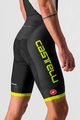 CASTELLI Cyklistické nohavice krátke s trakmi - COMPETIZIONE KIT - žltá/čierna